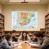 French Map-Spain Administrative Map-Frameless Educational Wall Art Decor,Gift for Language Learners&Geography Enthusiasts