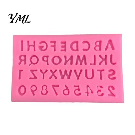 Durable Silicone Baking Molds Alphabet Number Mold for Cake Decorating, Mini Letters 0-9 Fondant Tool, Bakeware Jelly Flexible Non-stick Resin