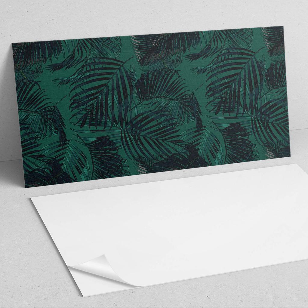 Zestaw Kafelków Winylowych Z Motywem Do Kuchni Liście Palmowe Na Tle 10X40X20 Cm