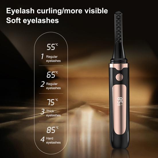 Электрические щипцы для завивки ресниц с подогревом, светодиодный дисплей, 4 температурных режима, зарядка через USB, быстрый нагрев