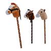 Stick Horse Plush with Neighing Galloping Sounds Pony Horseback Riding Game Stuffed Stick Horse Anim