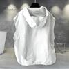 Мужской летний жилет с капюшоном на молнии и половиной планки без рукавов в стиле хип-хоп, жилет, однотонный быстросохнущий жилет с большими карманами