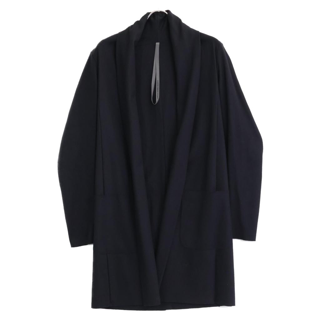 KAZUYUKI KUMAGAI  Черное шерстяное короткое пальто без пуговиц пальто 1 черныйБ/у