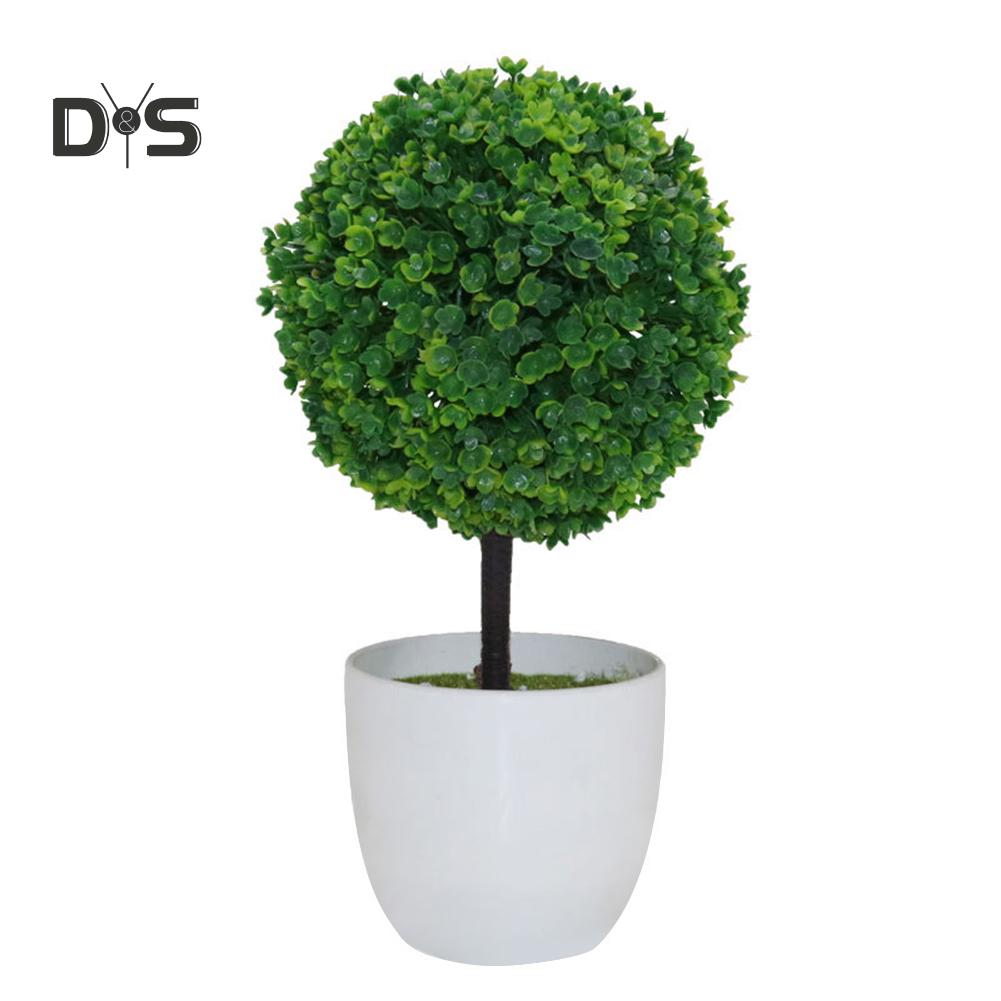 Искусственный орнамент в горшке, топиарий в форме шара, бонсай, поддельное растение, украшение для дома