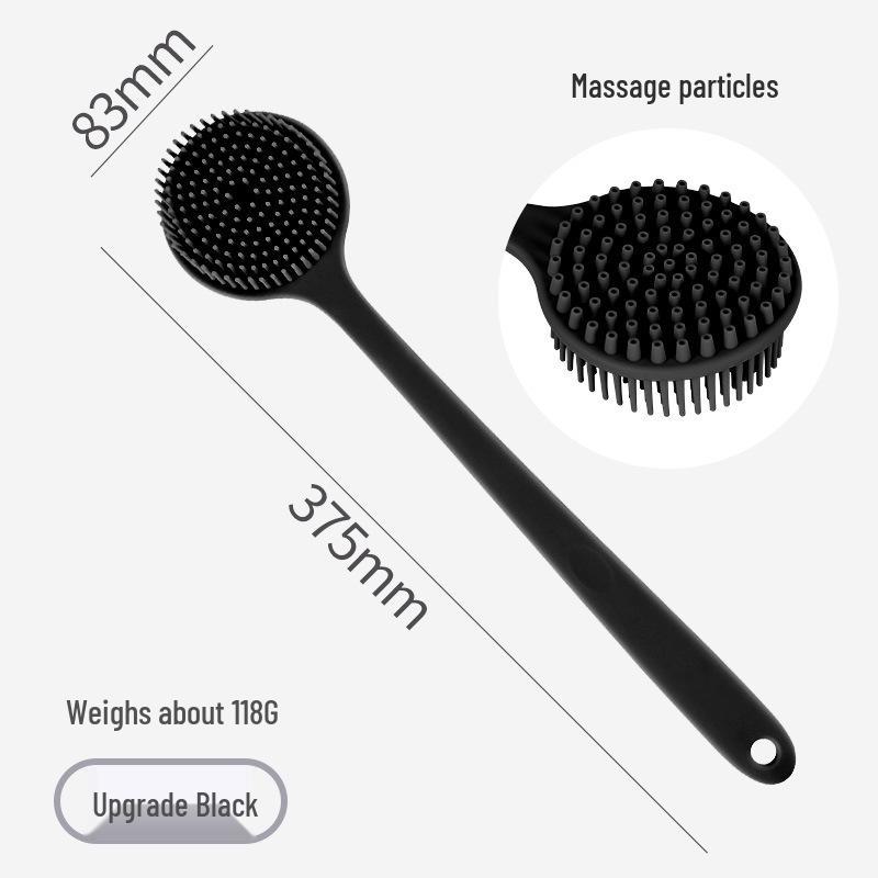 Двусторонняя силиконовая щетка для ванны и спины с длинной ручкой