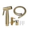 Brushed Gold 304 Stainless Steel Bidet Faucet Set Handheld Toilet Bidet Faucet Sprayer Toilet Self Cleaning Shower Head No Punch
