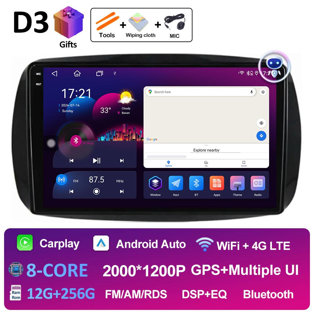 Автомобильное видео для Mercedes Benz Smart 453 Fortwo 2014 2015 2016 2017 - 2020 Радиоплеер Беспроводная навигация Carplay GPS Аксессуары