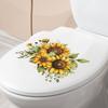 Yousheng Spring Sunflower Toilet Sticker Removable Self-adhesive Waterproof PVC Living Room Wall Art Floral Bathroom Toilet Lid Decoration Decal