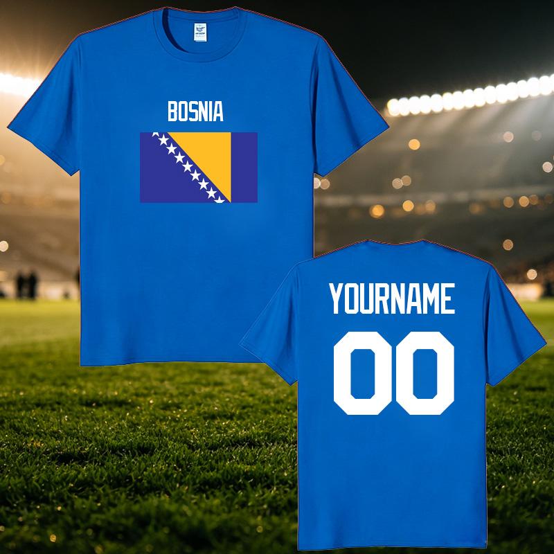 Bosnia National Football Custom Name Number T Shirt Unisex Personalized Diy 2026 Football Tour Match Day Fan Streetwear Tee