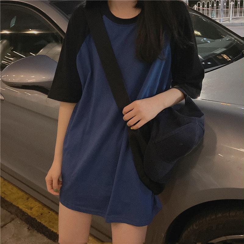 Летняя женская одежда Футболка с коротким рукавом в тон Harajuku Негабаритная футболка Топы Y2K Модные футболки с рисунком Женская уличная одежда