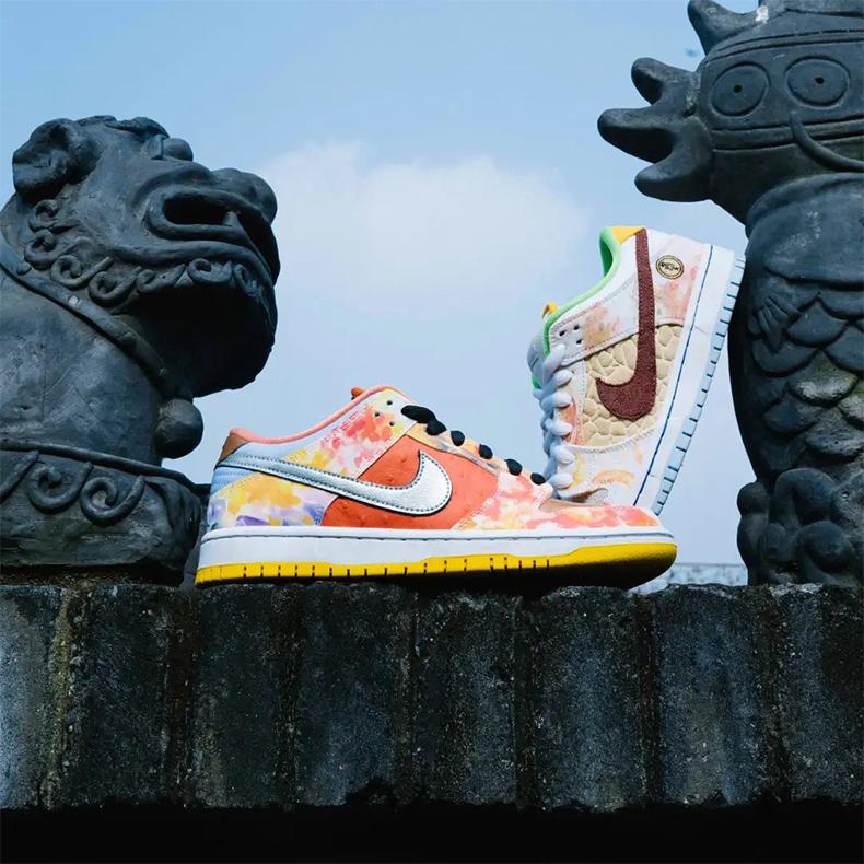 Jason Deng x Nike Dunk Low Pro SB Street Hawker Унисекс Кроссовки Разноцветные Медные Светло-серебристые CV1628-800