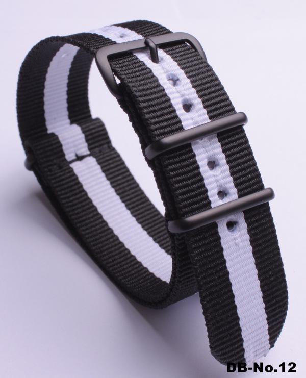 Черный нейлоновый и парусиновый ремешок для часов с вакуумно-нанесенной застежкой