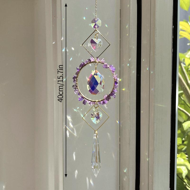 Crystal Suncatcher Wind Chimes Decoration Outdoor Garden Wind Music Rainbow SunCatcher Pendant Wall Hanging Ornament Home Decor