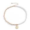 New Trendy Versatile Patchwork Pearl Necklace Fashion Men's Personalized Trendy Queen Avatar Necklace