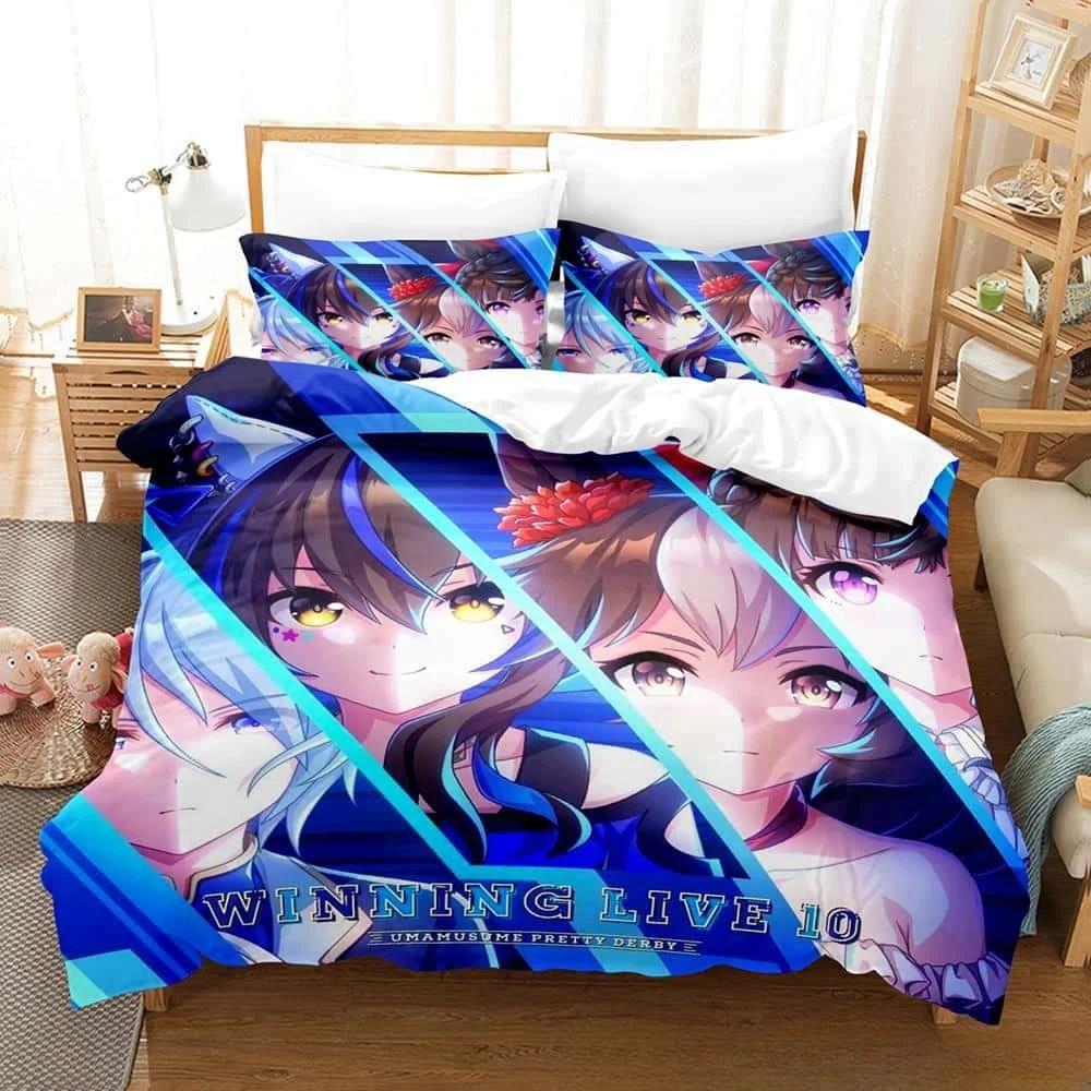 3D Kawii Girls Uma Musume Pretty Derby комплект постельного белья Single Twin Full Queen King Size комплект постельного белья для взрослых и детей, пододеяльники