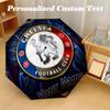 Автоматически складывающийся зонт с 8 ребрами, принт Chelsea FC, индивидуальное имя, текст, портативный дождевик