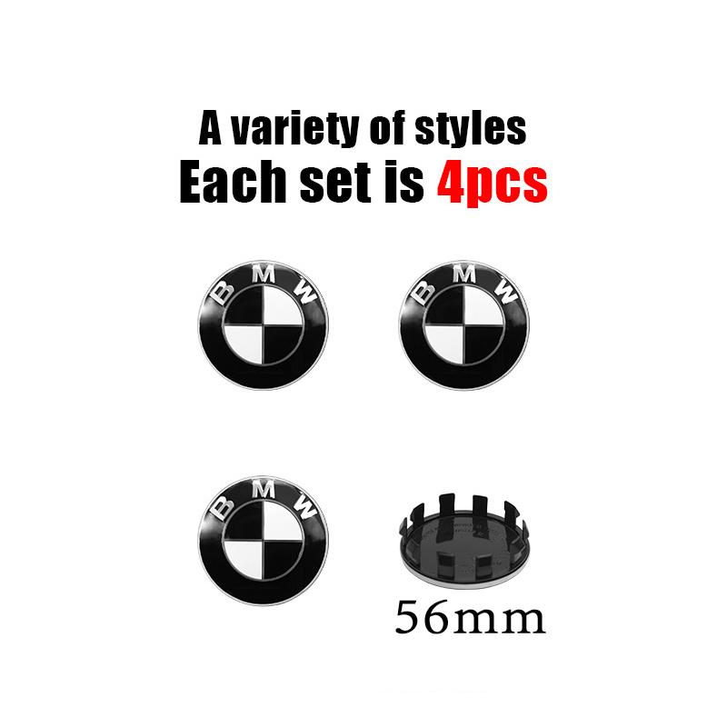 Автомобиль Черный Белый Логотип BMW Эмблема на капот 82 мм Задний значок 74 мм Колпачок ступицы колеса 68 мм 56 мм Наклейка на руль 45 мм Аксессуары
