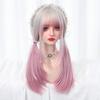 ALAN EATON Омбре розовый прямой синтетический парик длинные гладкие волосы для женщин розовый парик с челкой мягкий вечерний косплей высокотемпературное волокно