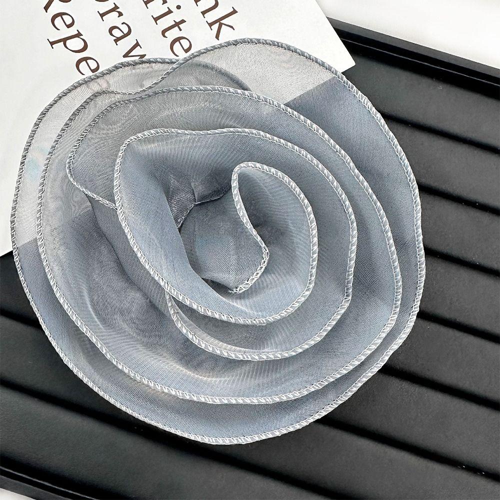 Handmade Rose Flower Brooch Multi-layer Yarn Organza Multi-Layer Floral Brooch for Women