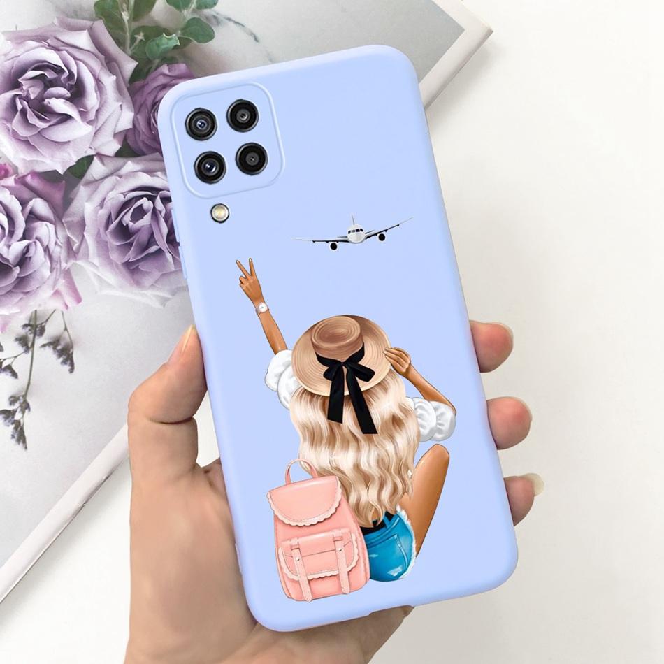Для Samsung Galaxy M22 F22 Чехол Samsung M22 F22 4G SM-M225F E225F Модный Дизайн Луны Мягкий Силикон Защитная Крышка Чехлы для Телефона