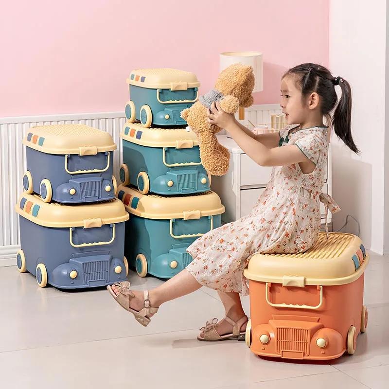 Children's Toy Organizer Building Block Storage Box Snack Organizer Large Capacity Cartoon Storage Box Clothes Storage Box