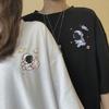 Одежда для пары летняя одежда новый тренд инс весна и лето свободная корейская версия футболка с коротким рукавом гонконгский стиль студенческая одежда