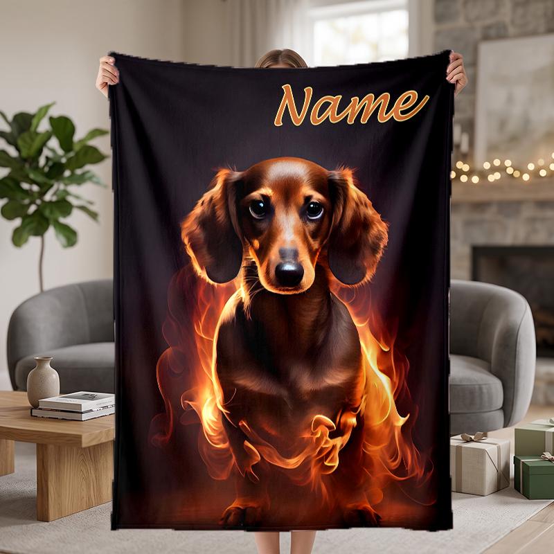 Cute PUPPY Custom Flannel Blankets Soft Warm Cozy Throws for Home Decor Holiday Gifts