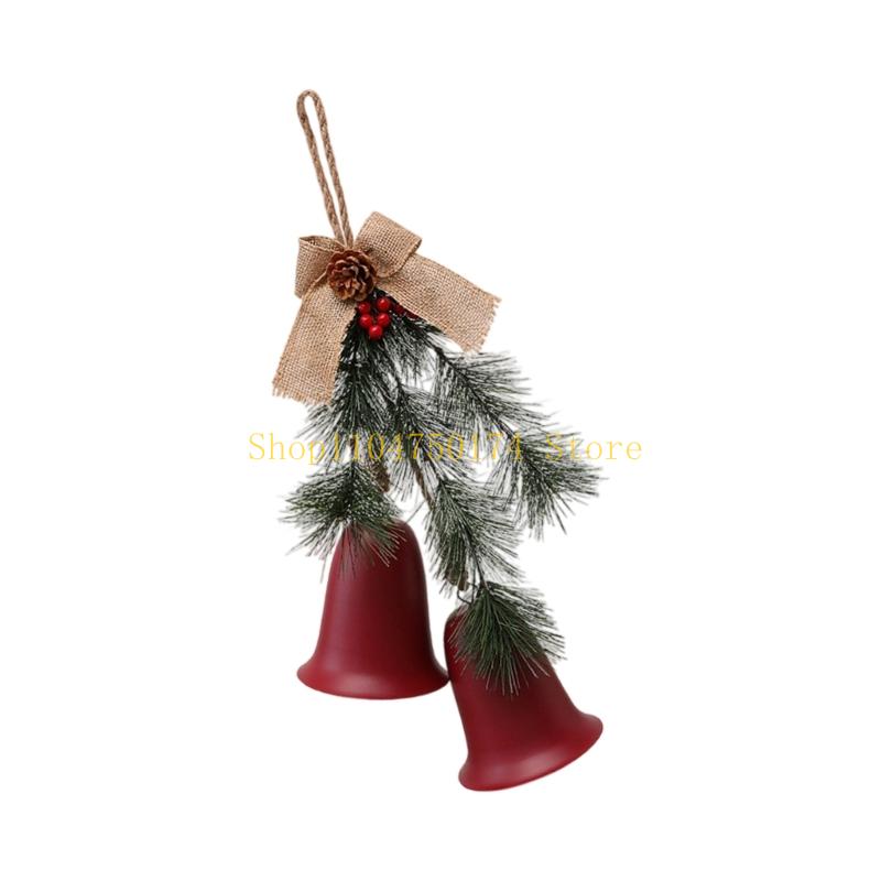 2 Piece Christmas Set Metal Frame Pine Embellishments Hanging For Wall Wreath Party top sale