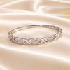 Intertwined Hollow Out Cubic Zirconia Bangle for Women, Niche Elegant Bracelet, Sweet Fashion Jewelry Gift for Friends