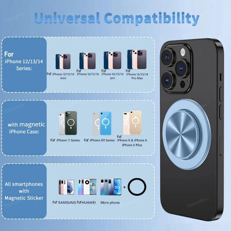 52 Магнитный Складной Магнитный Держатель-Сокет для Мобильного Телефона Карман для Magsafe iPhone Samsung Безопасное Кольцо для Пальца Расширяющаяся Подставка