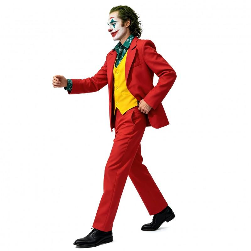 Joker Cosplay Costume Set Men - Red Suit With Vest Shirt Pants Wig Mask Stage Performance Outfit