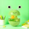 Frog Wobbler Cat Toy with Feather Teaser Spin Tipping Motion Treat Dispenser Self Feeder for Indoor Solo Play