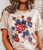Boho 4th of July Strawberry T-Shirt – Retro Patriotic Summer Tee