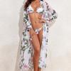 2024 European & American Three-Piece Swimsuit Set: Long Sleeve Sunscreen Cover-up Bikini for Women.