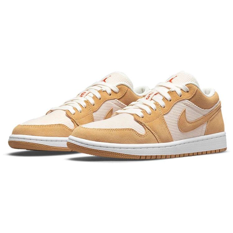 Кроссовки Air Jordan 1 Low SE Twine Женские Бежевый Оранжево-Кварцевый Парус DH7820-700