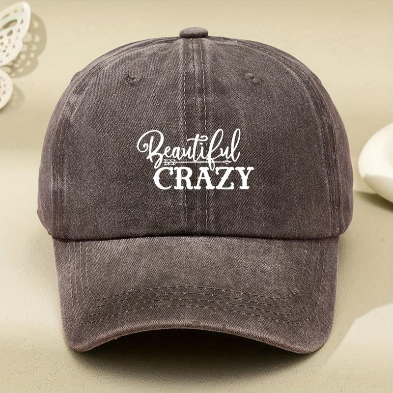 Кепка с козырьком 'Crazy Beautiful', винтажная, стиранная и состаренная, для улицы, модная бейсболка с изогнутым козырьком, мягкий верх, американская кепка