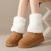 20cm Furry Leg Warmers Japanese Style Warm Knee Sleeve Lolita Boots Cover  Autumn/Winter