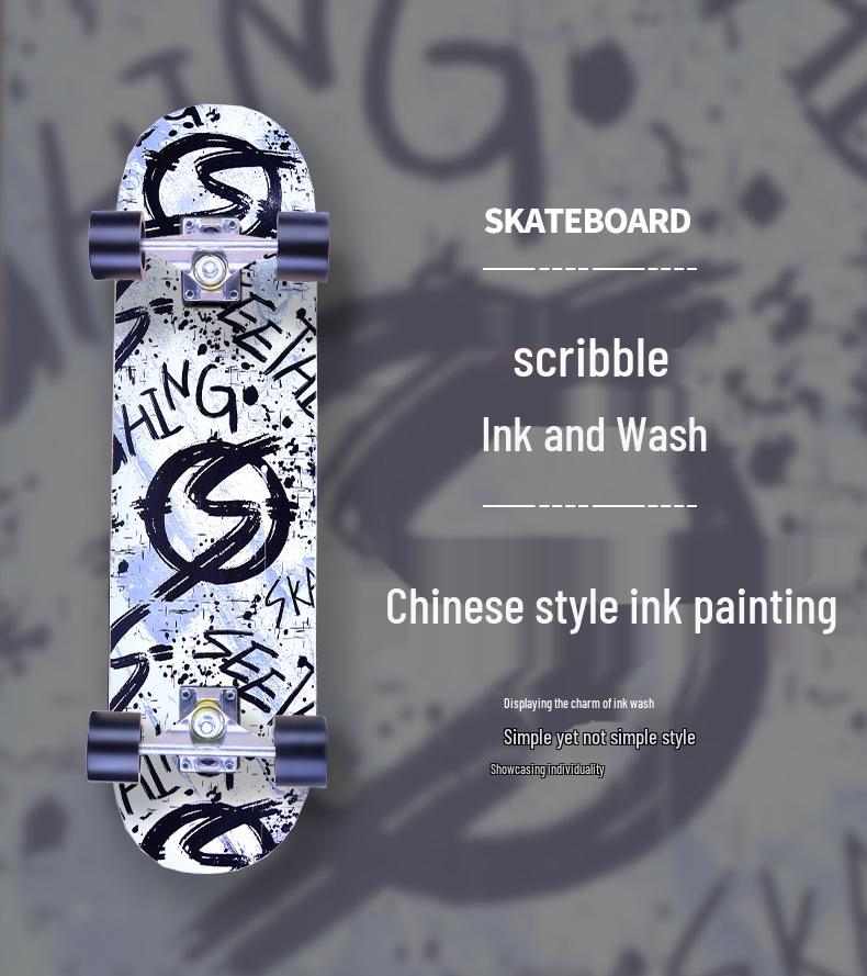 Pro Skateboard: Beginner-Ready Maple Longboard with Double Kick Deck for Adults & Kids