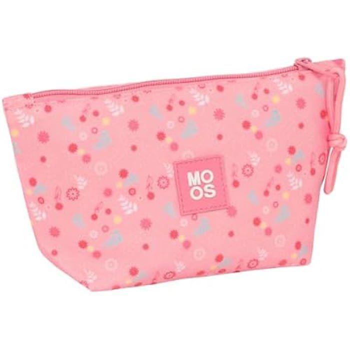 Trousse Scolaire - SAFTA - Moos Passion - Souple - Zippée - Rose