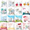 Flower and Grass Bicycle Pillow Cover for Home Ins Nordic Pillow Photo Small Fresh Cushion