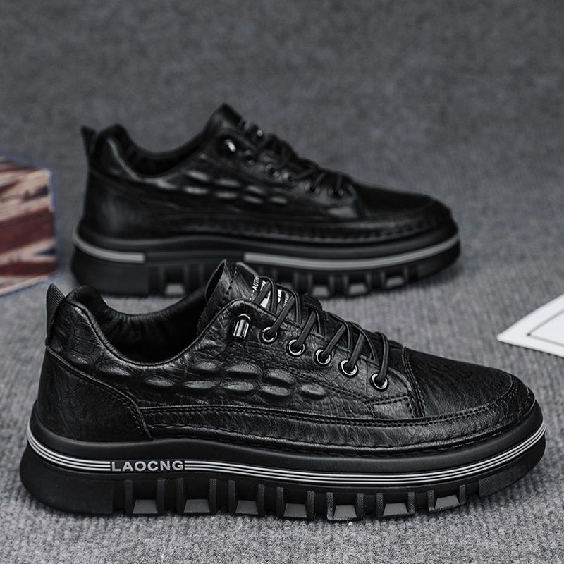 2024 осень новые повседневные черные модные удобные универсальные туфли для шеф-повара плоская рабочая обувь мужская обувь