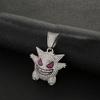 Full Diamond Gengar Pendant Necklace: Hip Hop Jewelry for Stylish Couples - Unisex Street Style Accessory