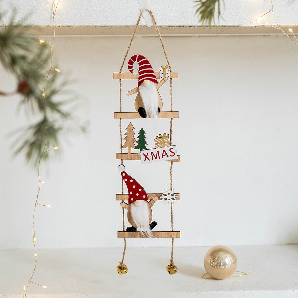 With Bells Climbing Ladder Santa Claus Pendants Cartoon Merry Christmas Decor Party Favors