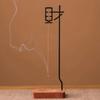 Chinese Characters Wooden Incense Burner Upside Down Shape Wood Censer Holder  Zen Space