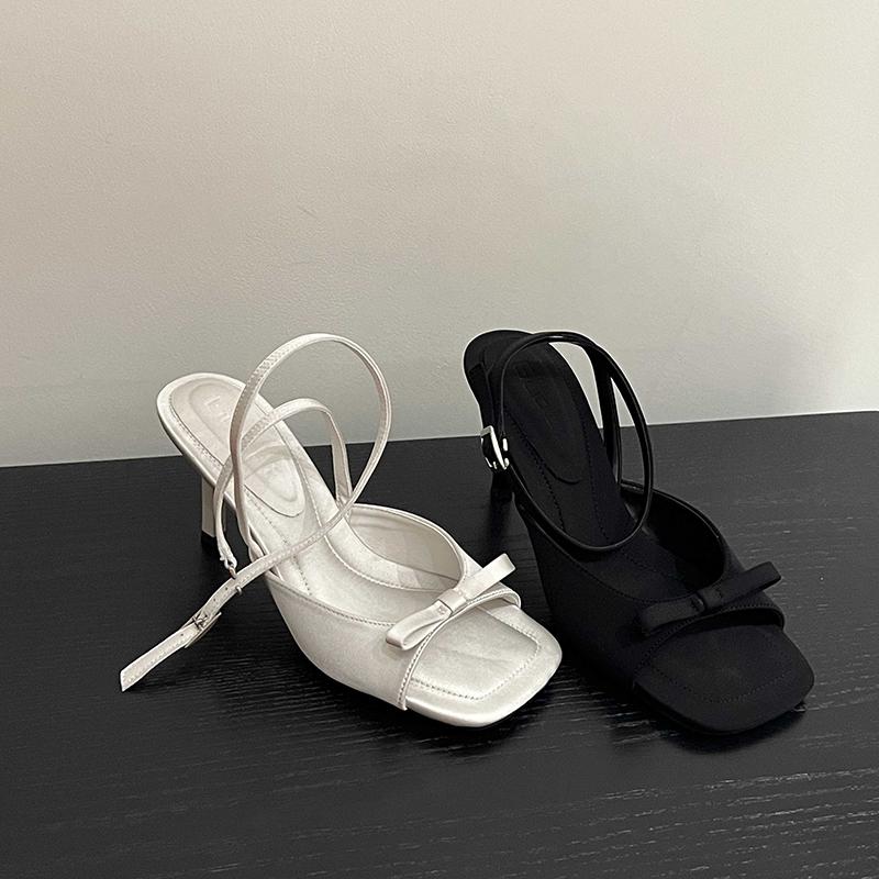 Уличный Стиль Женские Босоножки на Высоком Каблуке с Открытым Носком Дизайнерский Стиль Туфли с Ремешком на Щиколотке Летнее Банкетное Платье для Вечеринки Сандалии