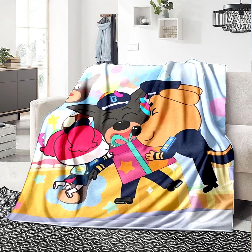 Sheriff Labrador Theme Printed Blanket - Perfect for Couch, Bed, Travel & Outdoor Use | Machine Washable, Cozy & Durable.