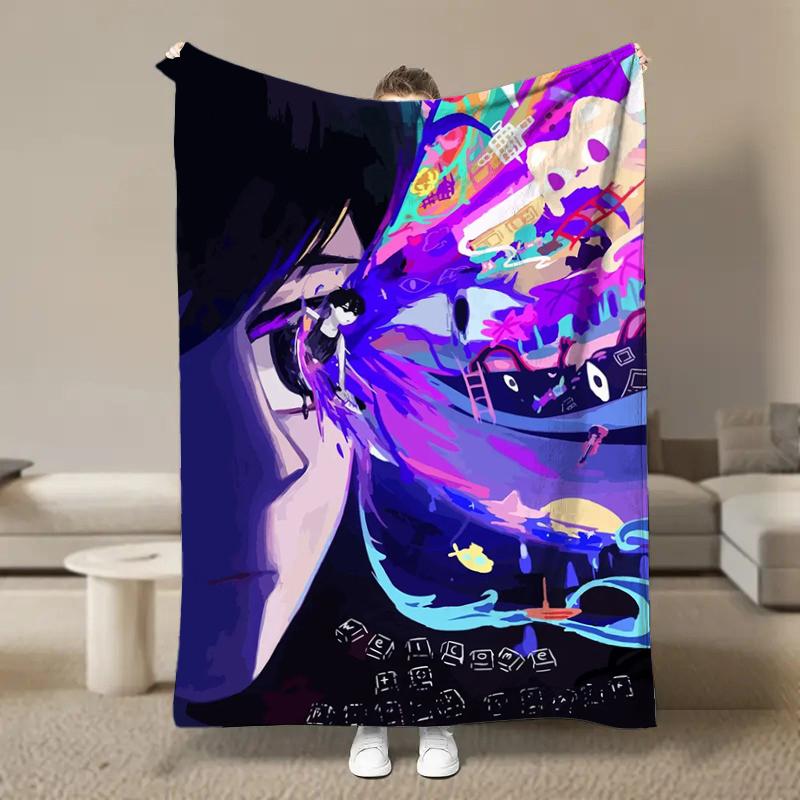 Hot Horror Video Game O-Omori Flannel Blanket Fluffy Children and Adults Sofa Plush Bedspread Throw Lunch Blanket for Sofa Bed