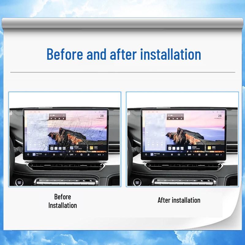 Compatible with 26 Geely Xingrui models: Navigation Screen Protector, Gear Shift Sticker, Central Control Film, and Interior Decoration.