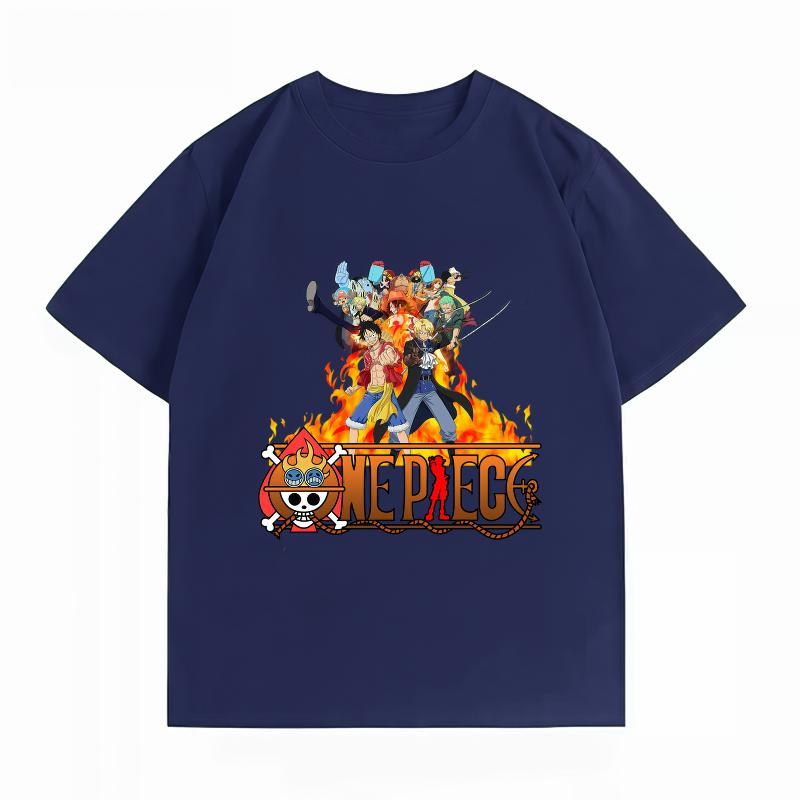 Unisex's Clothing New 100% Cotton Breathable Summer T-Shirt One Piece Luffy Ace Sabo Print Casual Streetwear Unisex's T-Shirt