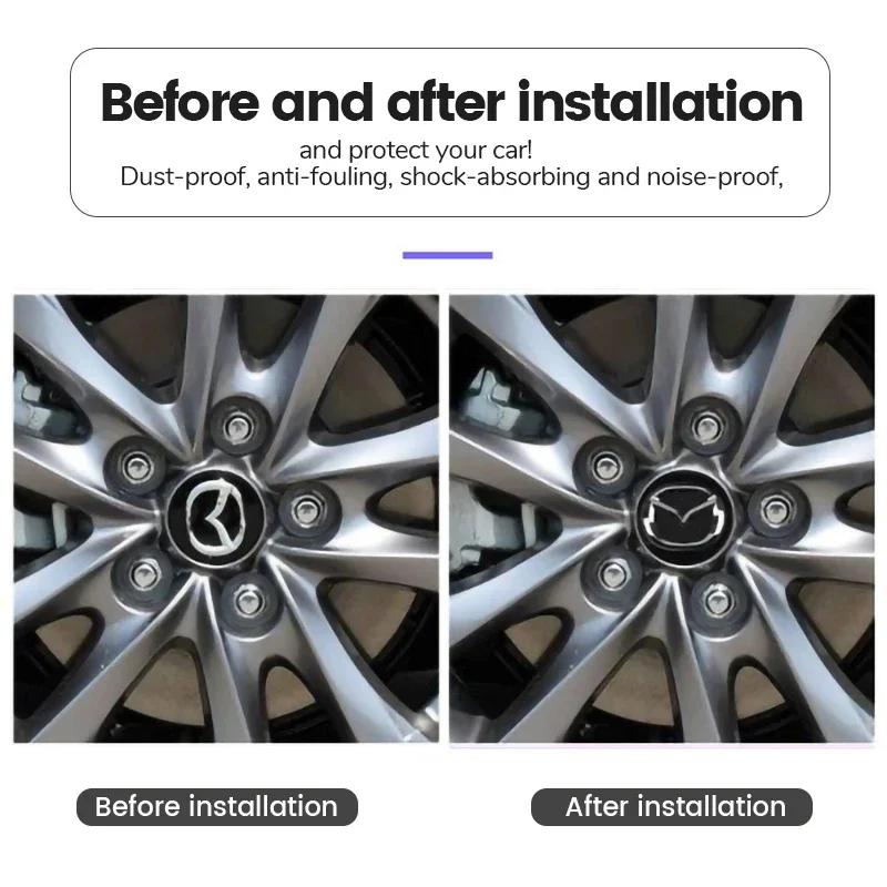 4PCS 56mm Car Wheel Center Hub Cap Badge Emblem Sticker for Mazda 3 Mazda 6 CX-5 FF13